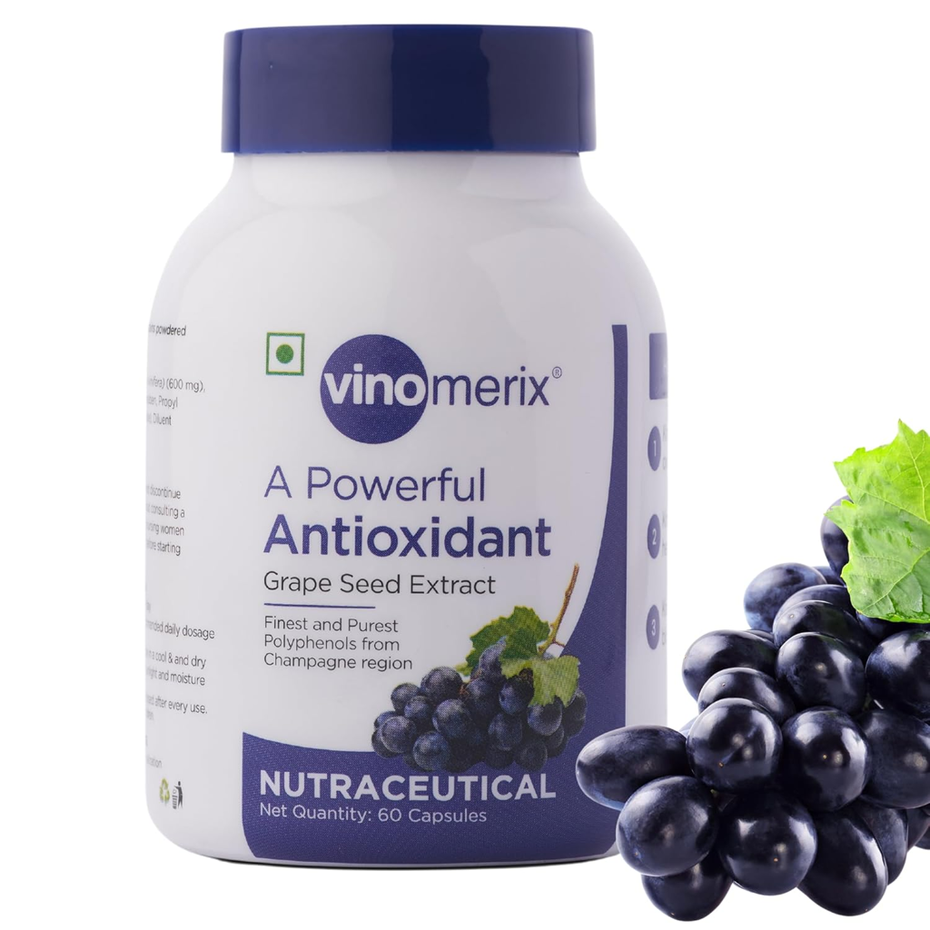 Picture of ANTIOXIDANT, GRAPE SEED EXTRACT INDUS BIOTECH LIMITED VINOMERIX ‎6 x 6 x 9.5 cm; 125 g
