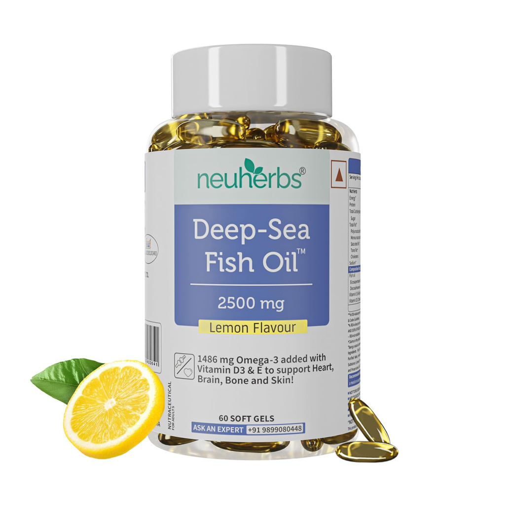 Picture of DEEP SEA FISH OIL GLOBAL HEALTHFIT RETAIL INDIA LLP NEUHERBS 8 x 7 x 13 cm; 123 g
