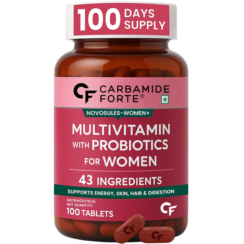 Picture of MULTIVITAMIN TABLETS WITH PROBIOTICS FOR WOMEN NOVUS LIFE SCIENCES PVT. LTD CARBAMIDE FORTE ‎7.5 x 15.5 x 9.5 cm; 300 g