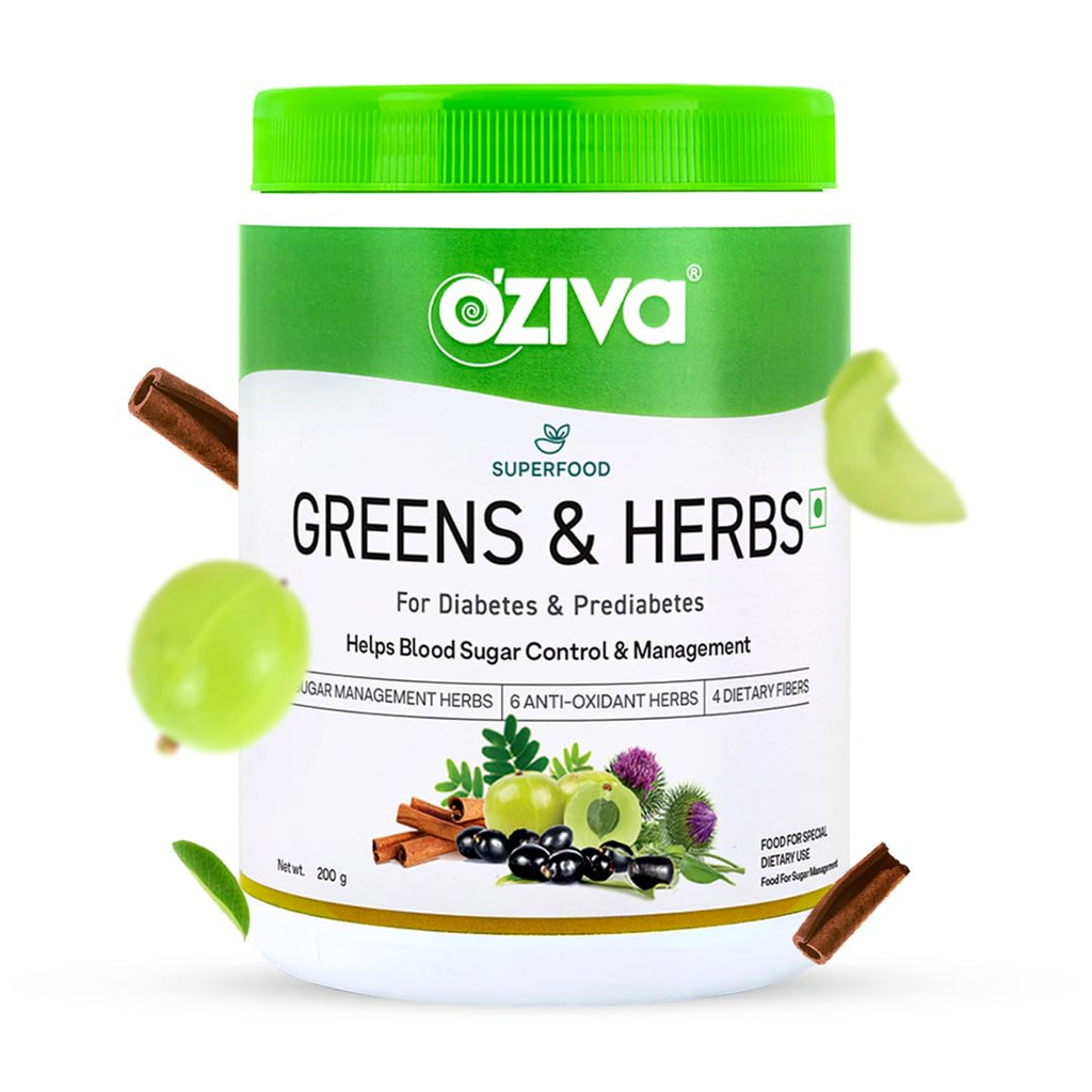 Picture of SUPERFOOD GREENS & HERBS OZIVA, SAIPRO INDUSTRIES PVT.LTD OZIVA ‎13.7 x 9.3 x 9 cm; 200 g
