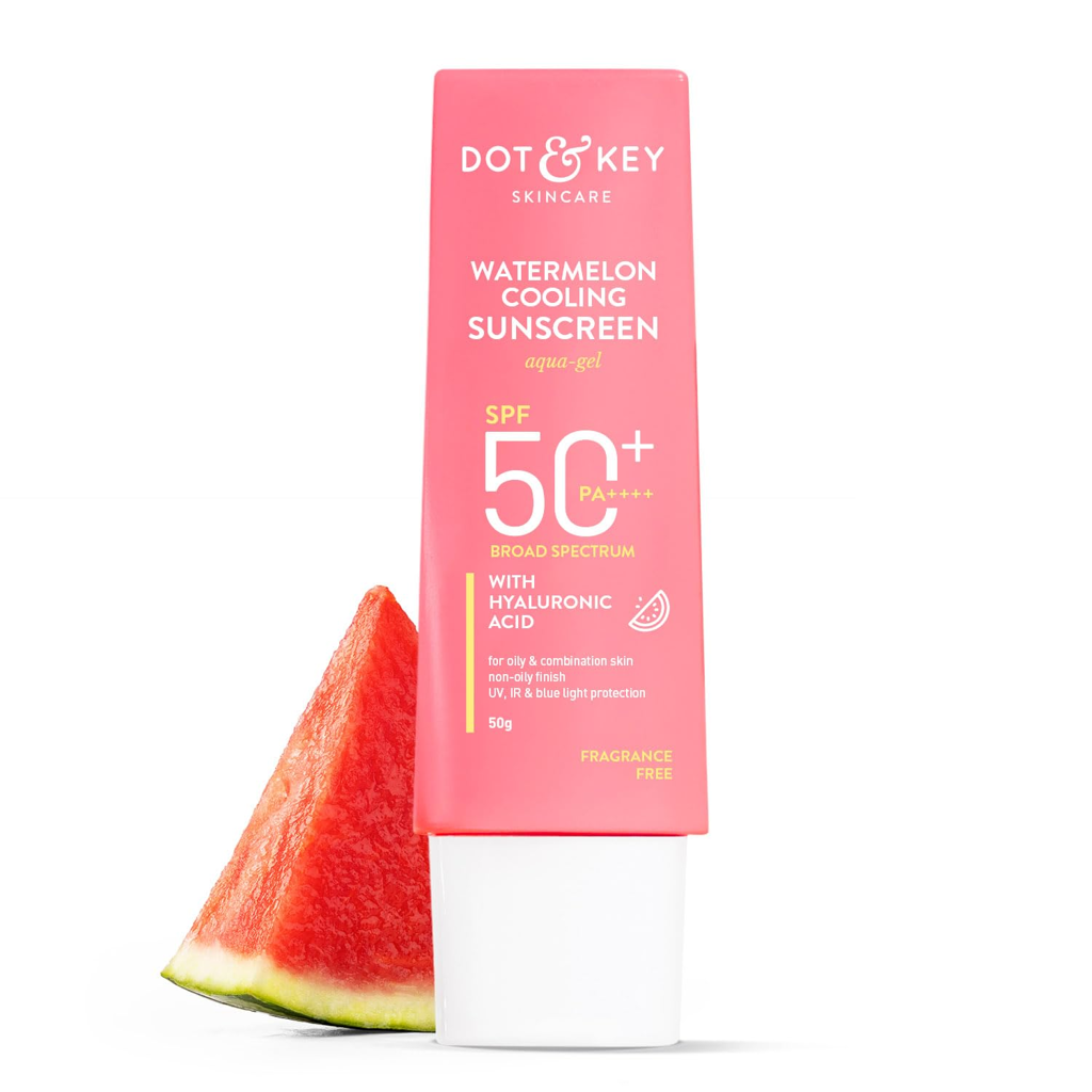 Picture of WATERMELON COOLING SUNSCREEN SPF 50+ PA++++ ALAINA HEALTHCARE PVT. LTD DOT & KEY ‎4.3 x 2.7 x 13.8 cm; 50 g