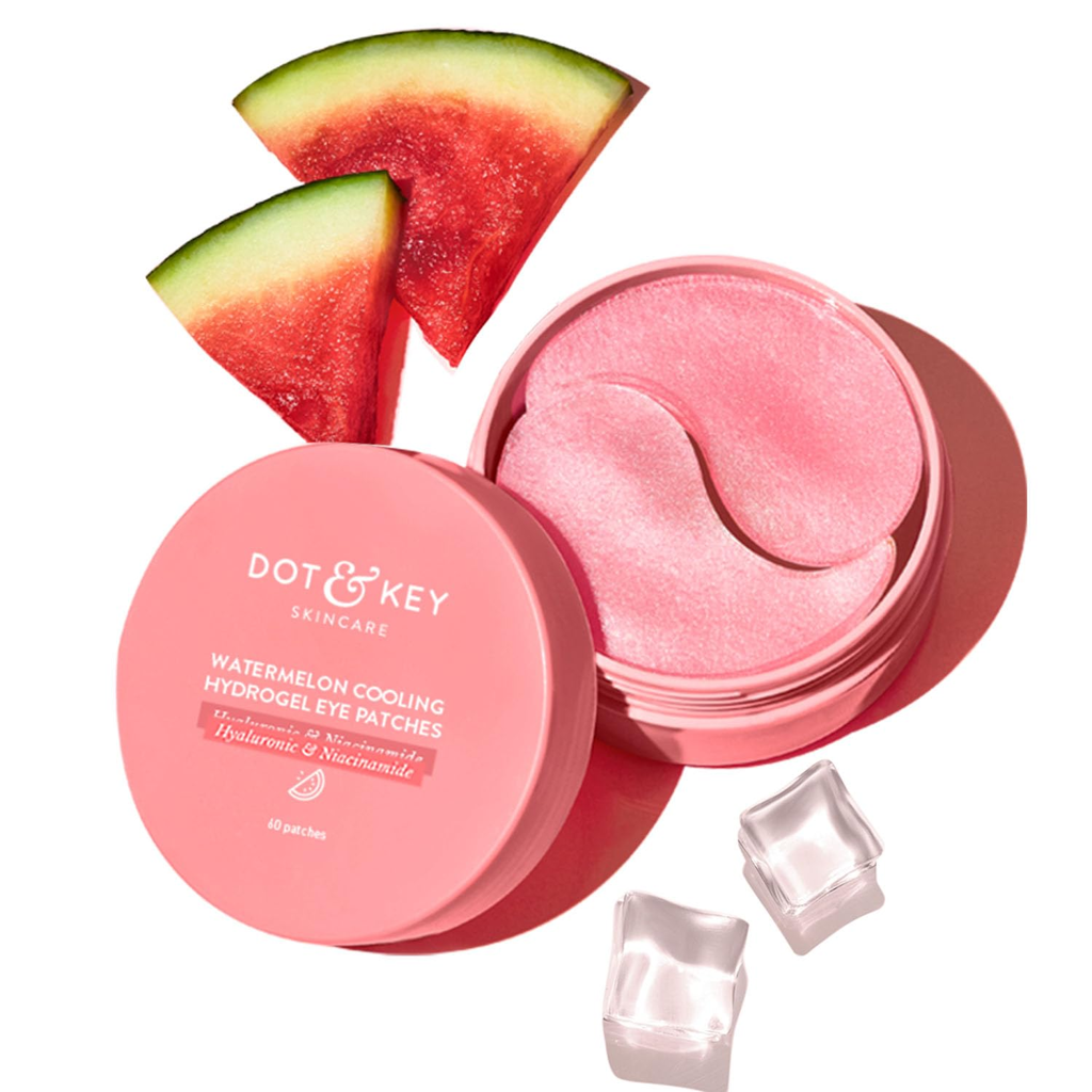 Picture of WATERMELON COOLING HYDROGEL UNDER EYE PATCHES ALAINA HEALTHCARE PVT. LTD DOT & KEY ‎6.5 x 6.5 x 11.5 cm; 180 g