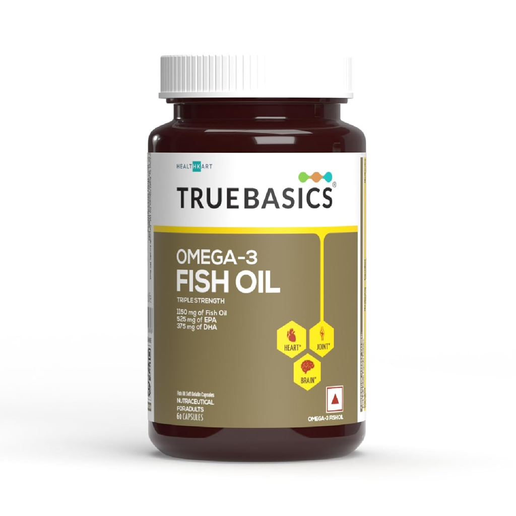 Picture of OMEGA 3 FISH OIL MAXCURE NUTRAVEDICS LTD TRUEBASICS ‎18.32 x 10.7 x 5.62 cm; 60 g