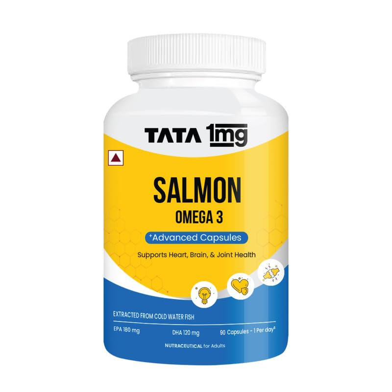 Picture of SALMON OMEGA 3 FISH OIL MAXCURE NUTRAVEDICS LTD 1MG 6.5 x 6.5 x 10.4 cm; 174 g