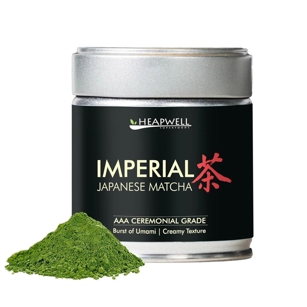 Picture of IMPERIAL MATCHA GREEN TEA POWDER HEAPWELL SUPERFOODS PVT. LTD HEAPWELL SUPERFOODS ‎7 x 0.7 x 7 cm; 30 g