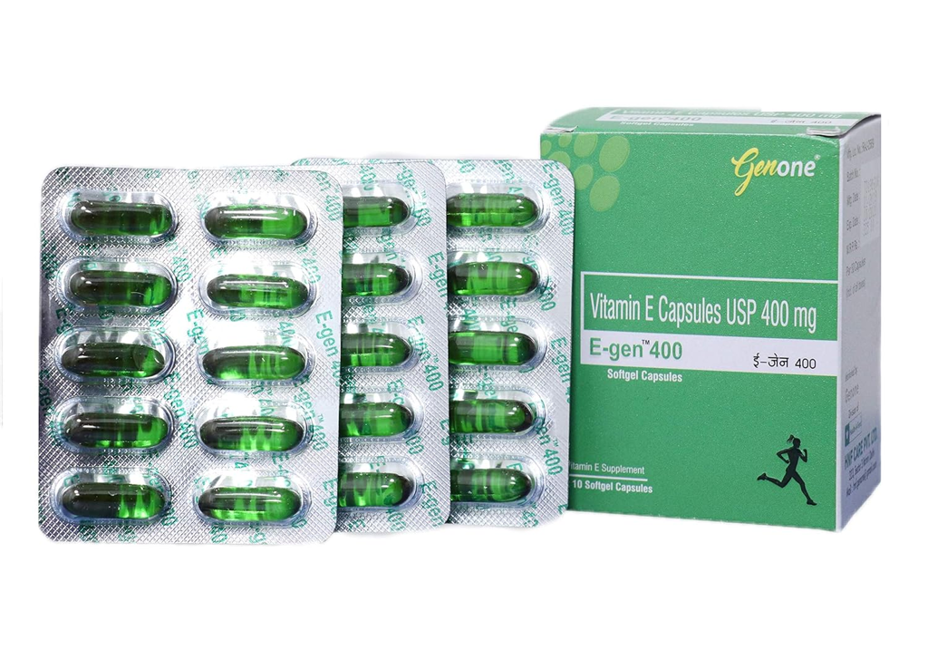 Picture of E-GEN 400 VITAMIN E CAPSULE TITANIUM TECHNOLOGIES SOFTCAPS GENONE 5 x 4 x 4 cm; 50 g